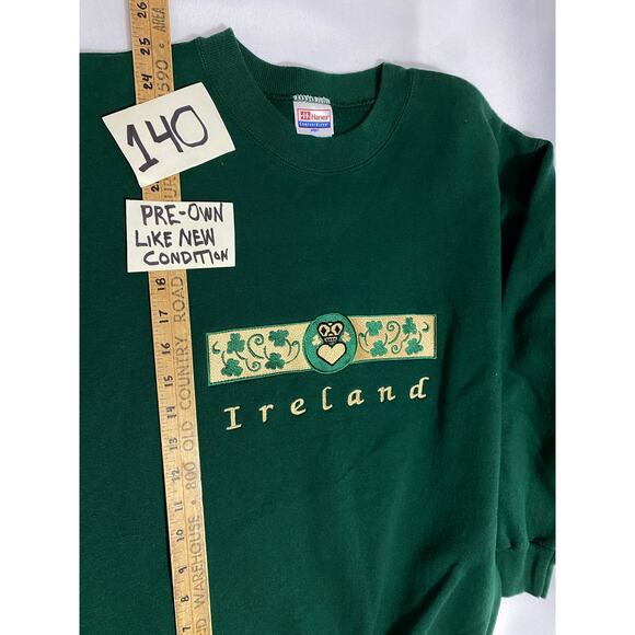 Ireland Green Hanes ComfortBlend Sweatshirt Size S Floral Heart Graphic Pullover - Picture 3 of 7